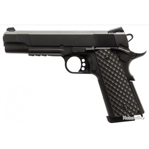 Rplique GBB 1911 MEU Rail Raven full metal gaz noir 1,0 joules