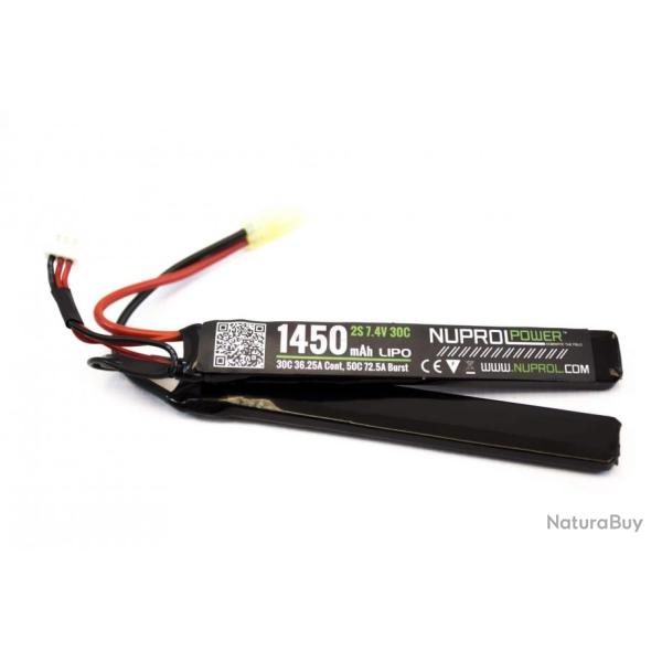 Batterie Nuprol LiPo 2 �l�ments 7,4 v/1450 mAh 30C et connecteurs Mini Tamiya