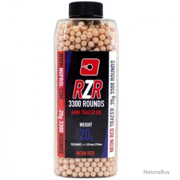 Billes Airsoft 6mm RZR 0.20g bouteilles 3300 bbs TRACER rouges