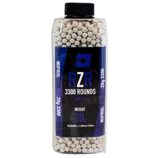  Billes Airsoft 6mm RZR 0.20g bouteille 3300 bbs