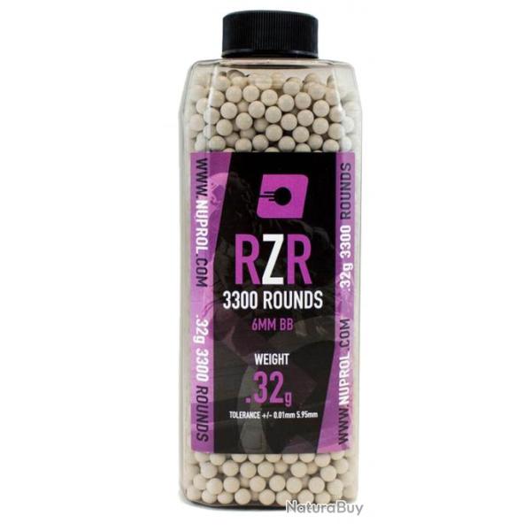  Billes Airsoft 6mm RZR 0.32g bouteille 3300 bbs
