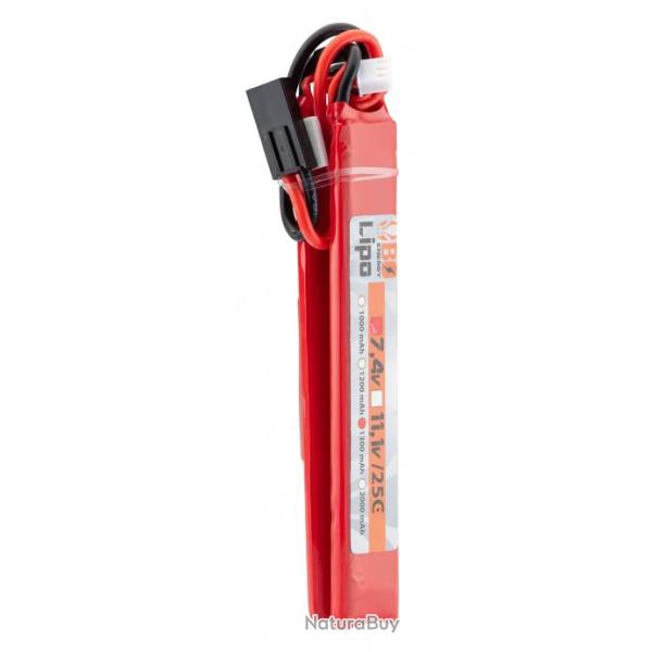 2 sticks batterie Lipo 2S 7.4V 1300 mAh 25C 6.5 x 21 x 130 mm - BO Manufacture