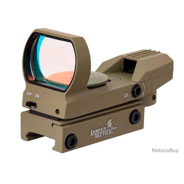 Point rouge m�tal Reflex 4 r�ticules rouge / vert Tan - Lancer Tactical