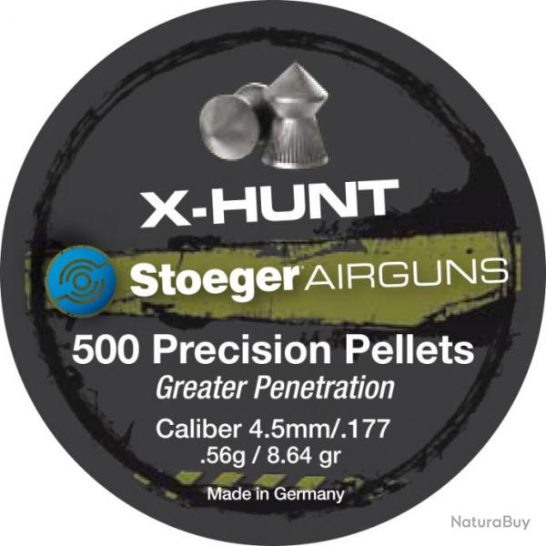 Boite de 500 plombs X-hunter 4,5mm - 0,56g pointue