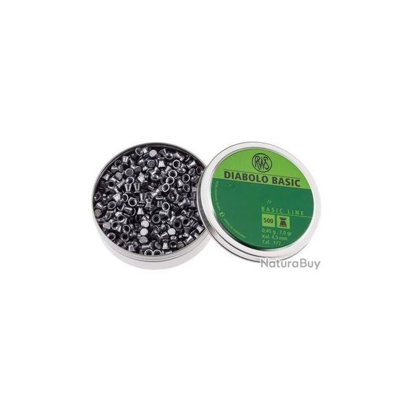 Bote de 500 plombs diabolos basic plats cal. 4,5 mm