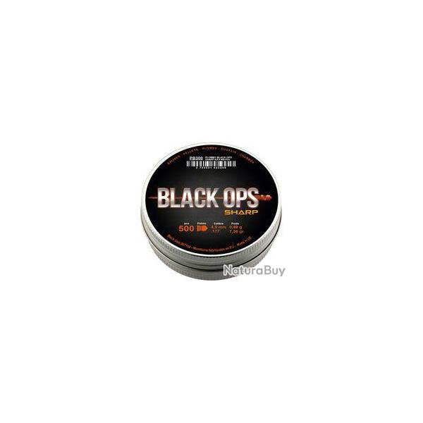 Bote de 500 plombs Black Ops Sharp  tte pointue cal. 4.5 mm 