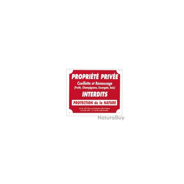 Panneau ''Proprit prive cueillette...'' 30 x 25 cm Aluminium