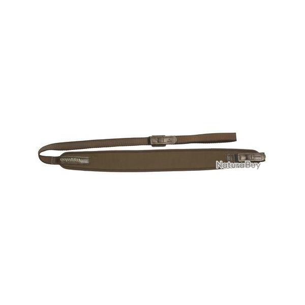 Bretelle droite n�opr�ne pour carabine avec attache rapide Marron