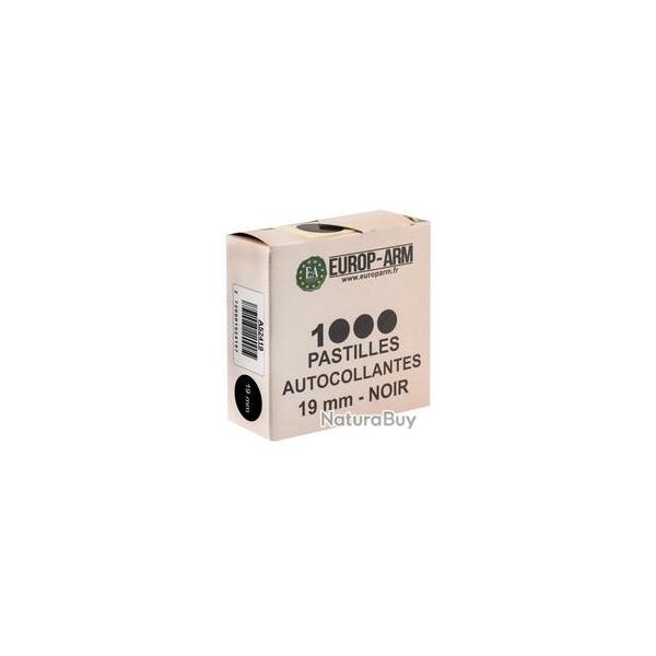 Pastilles autocollantes noires Diam.19 mm