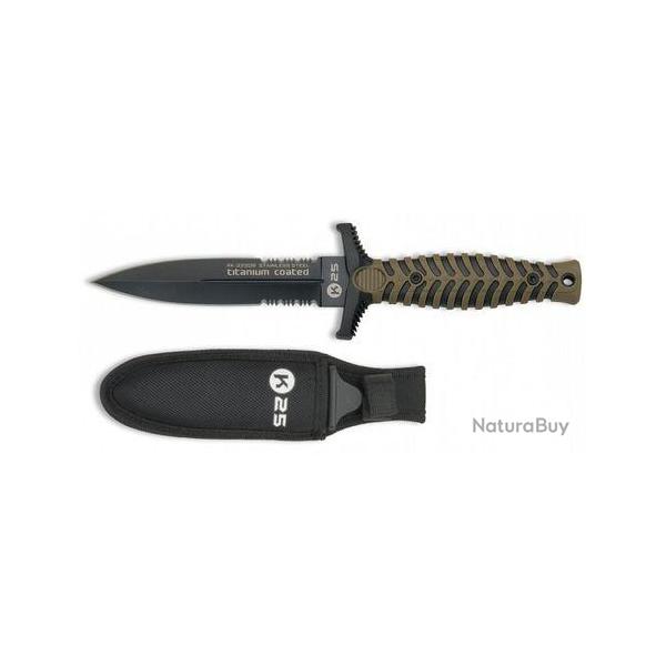 Couteau de botte K25 double tranchant vert