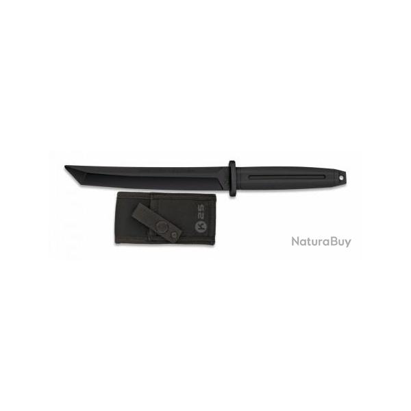 Couteau d'entranement droit caoutchouc K25 NOIR