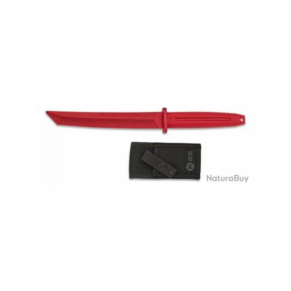 Couteau d'entranement droit caoutchouc K25 Rouge