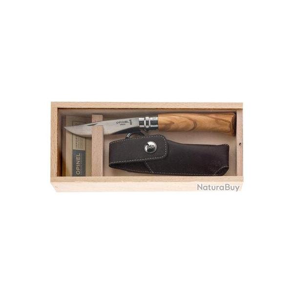 Coffret couteau Opinel num�ro 8 - bois d'olivier