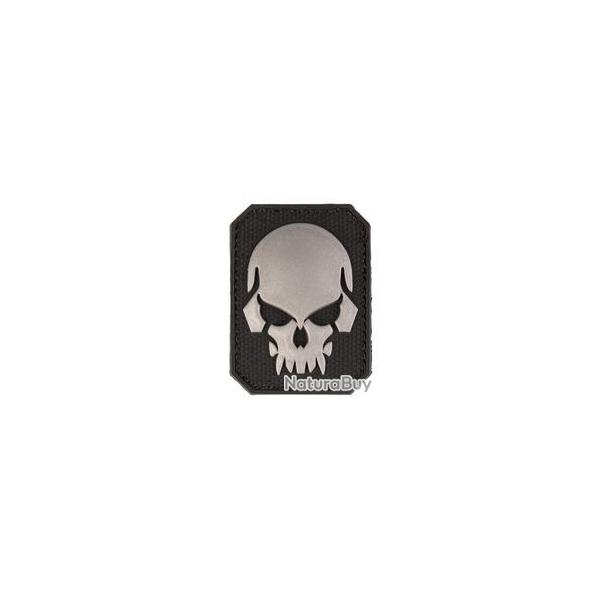Patch PVC Tte de mort Noir 6 x 4.5cm