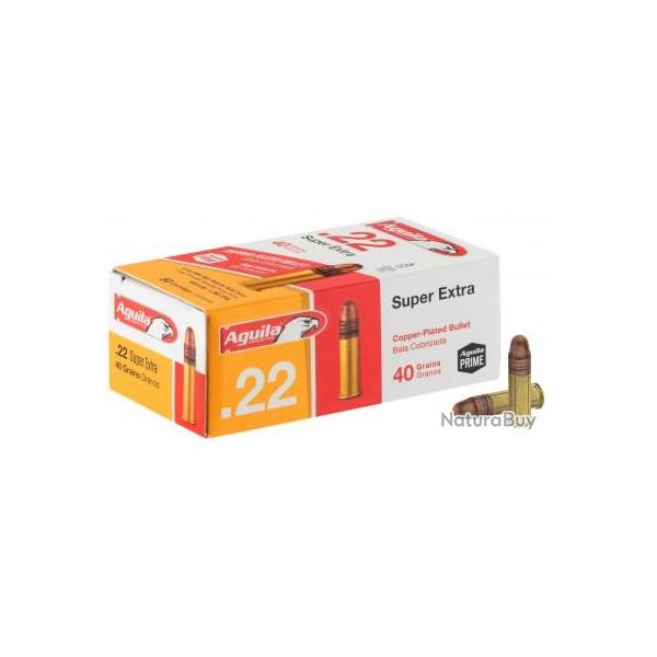 Cartouches 22 LR Aguila Super Extra - balle pleine cuivr�e - 40gr /50