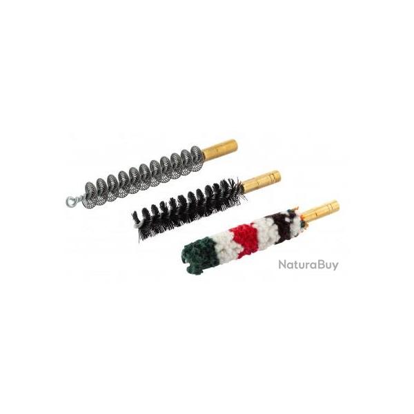 Set de trois brosses spirales pour armes  canon lisse Cal.9 mm / 38 / 357