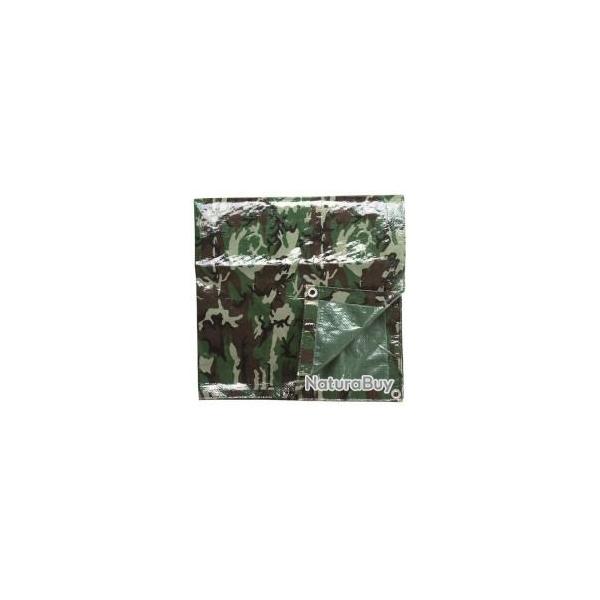 Bche agricole camouflage Woodland 1.9x3 m avec oeillets