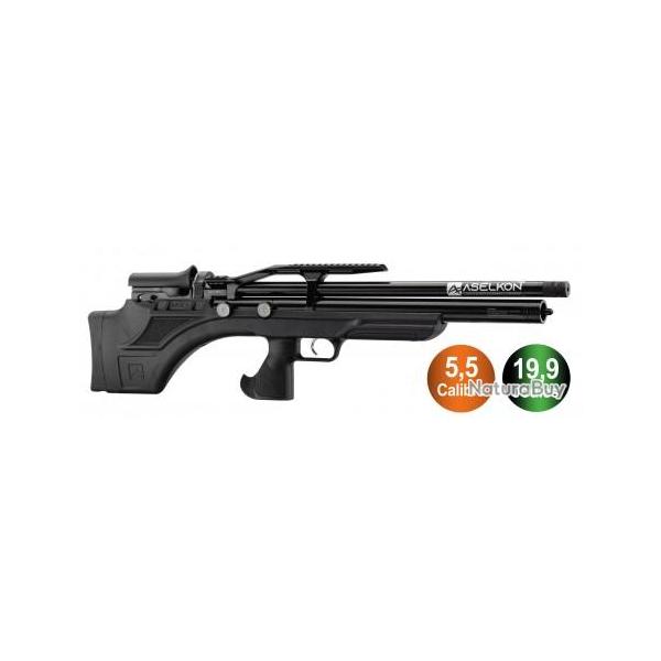 Carabine � air PCP Aselkon MX7 R�gulateur Jet Black Cal. 5.5mm