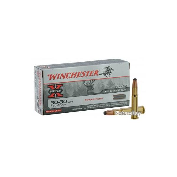Munition grande chasse Winchester Cal. 30-30 win Ogive Power Point 150 gr