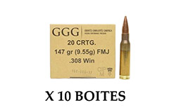 FMJ<br/>9.55g - 147grs<br/>Cal. 308 Win<br/>x 200 munitions