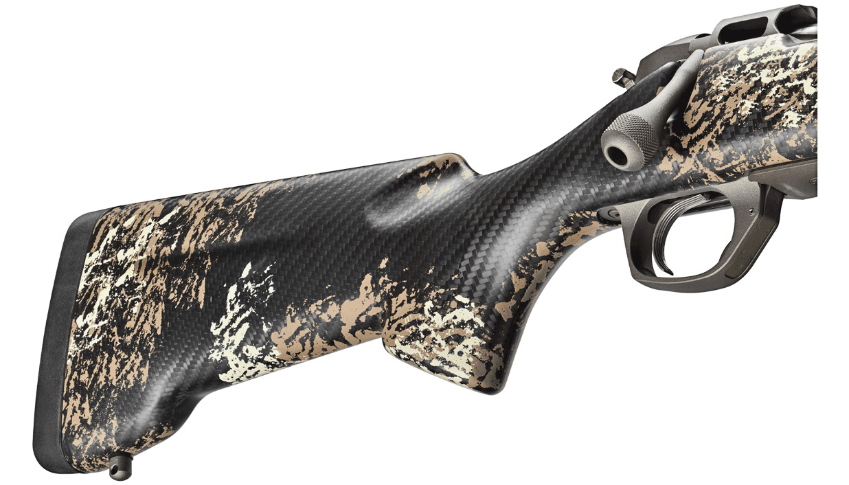 La crosse carbone RTM Sporter int�gre un mini-ch�ssis carbone SMC pour renforcer la stabilit� de l'ensemble.