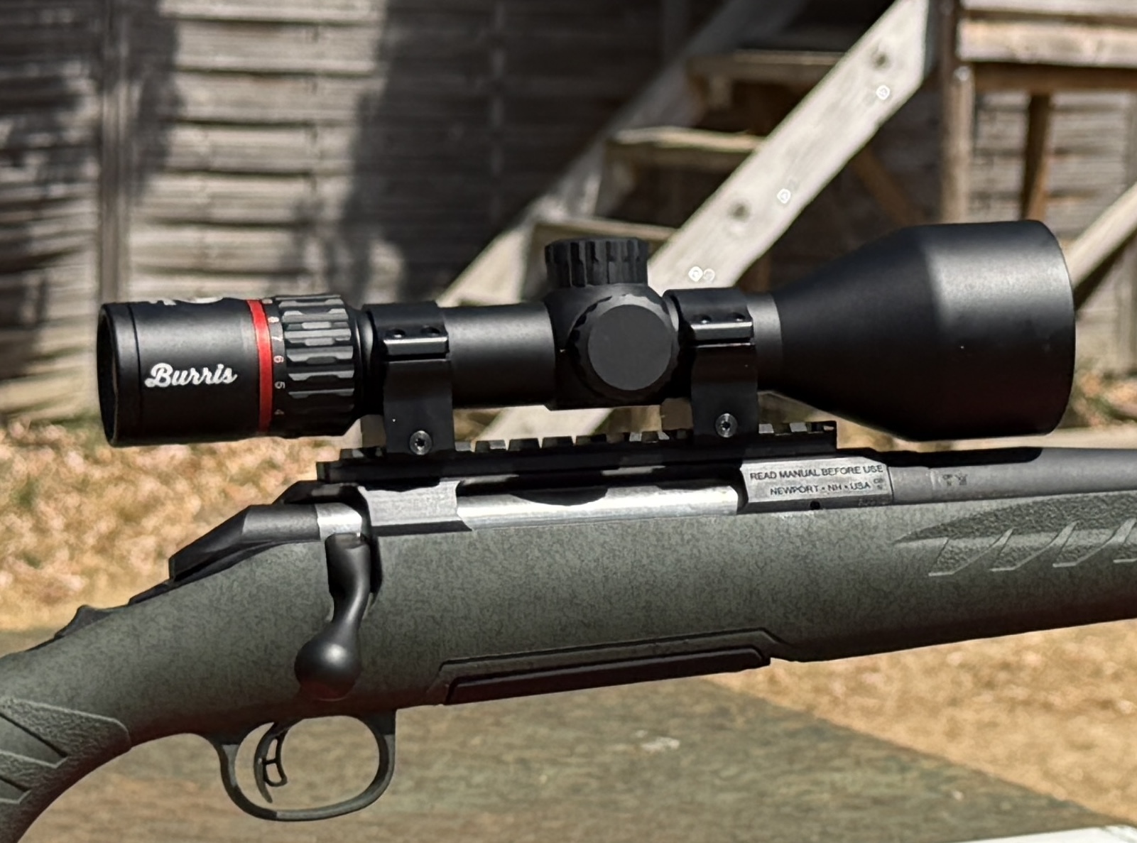 L'optique utilis�e pour notre test : une Burris Fullfied 3-12x56i, id�ale pour approche/aff�t !