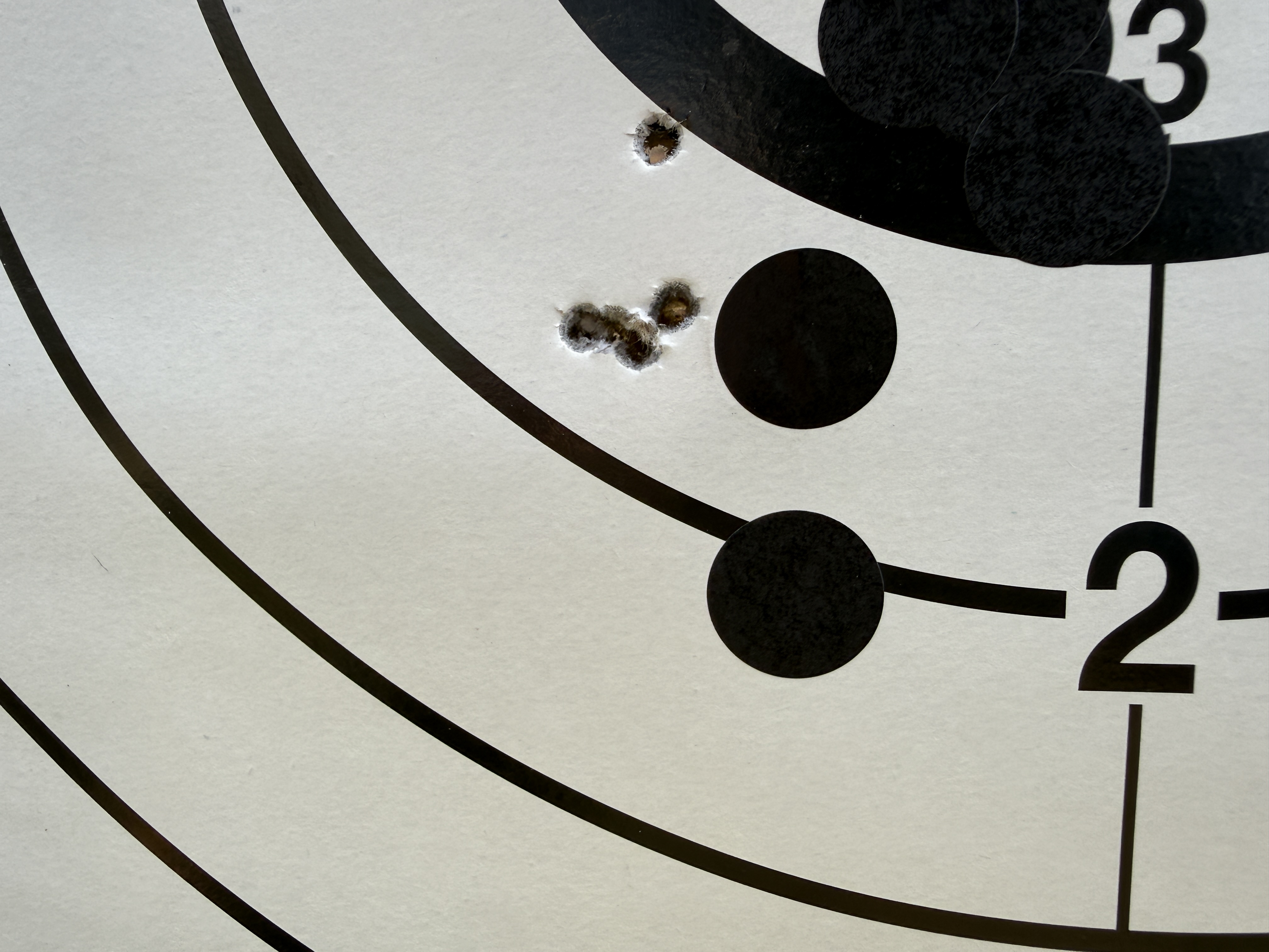 Avec un mod�rateur de son A-Tec CMM-6 Rimfire, le groupement n'est pas alt�r�, except� un coup de doigt. Attention toutefois � v�rifier votre r�glage si vous passez sur un tir avec mod�rateur de son.