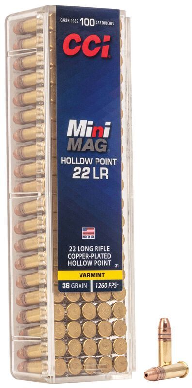 La Mini-Mag HP poss�de un projectile plomb � pointe creuse pourvu d'une couche de cuivre