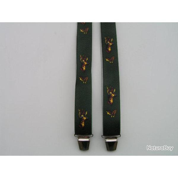 Bretelles  pinces rglables, motifs tableau de Chasse n17