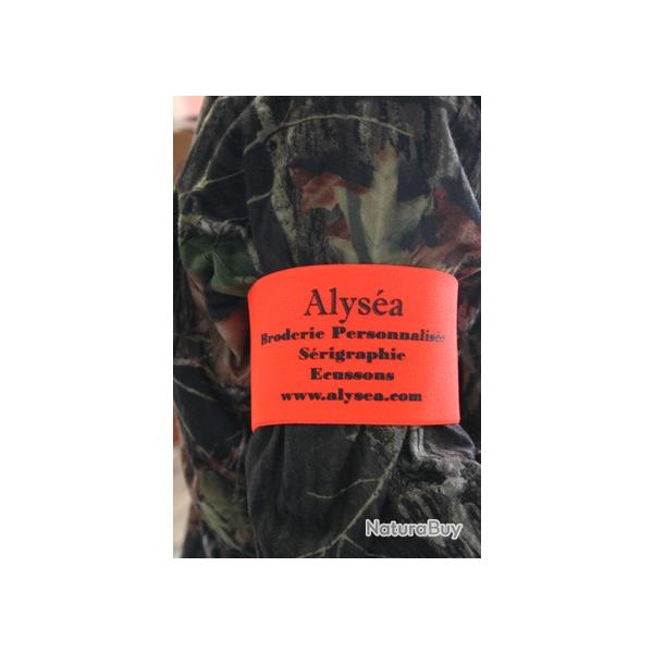 Lot de 50 Brassards fluos �lastiqu�s avec votre marquage en noir