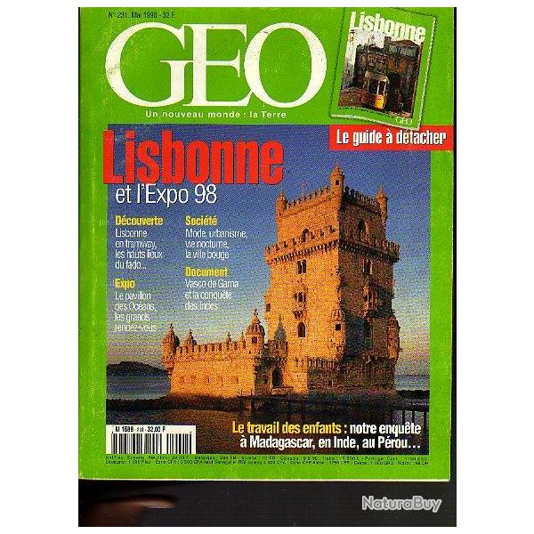 g�o 231 de mai 1998. lisbonne et l'expo de 98 , vasco de gama , le vaudou, l'enfance au travail