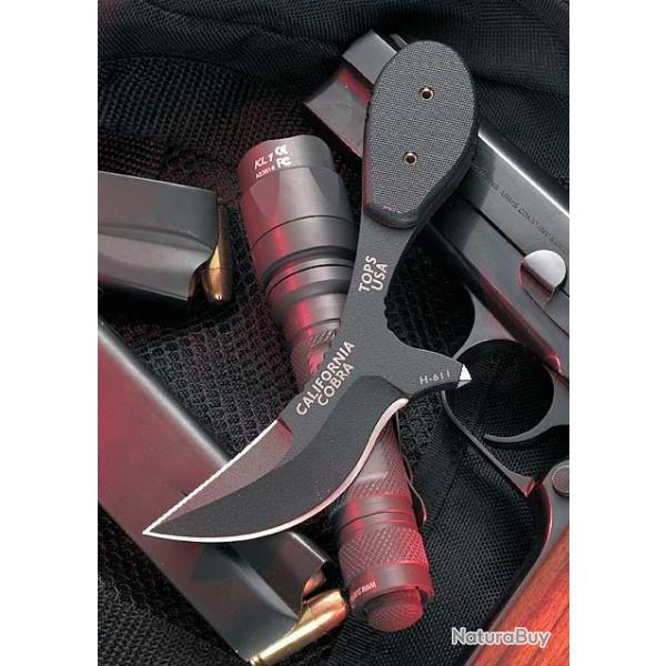 COUTEAU TACTICAL Lame Acier Carbone 1095 Tops California Cobra TOPS KNIVES Made USA TPCALCO01