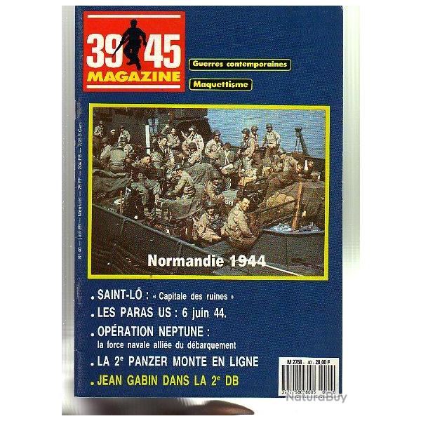 39-45 n� 40. �puis� �diteur. Saint Lo, neptune, jean gabin.2e DB