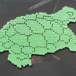 Napperon  Tortue verte d&eacute;coration textile fait main.