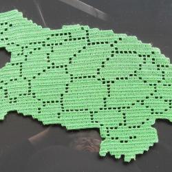 Tortue verte , napperon d&eacute;coration textile fait main.