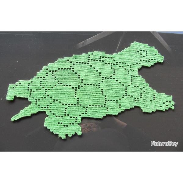 Napperon  Tortue verte d�coration textile fait main.