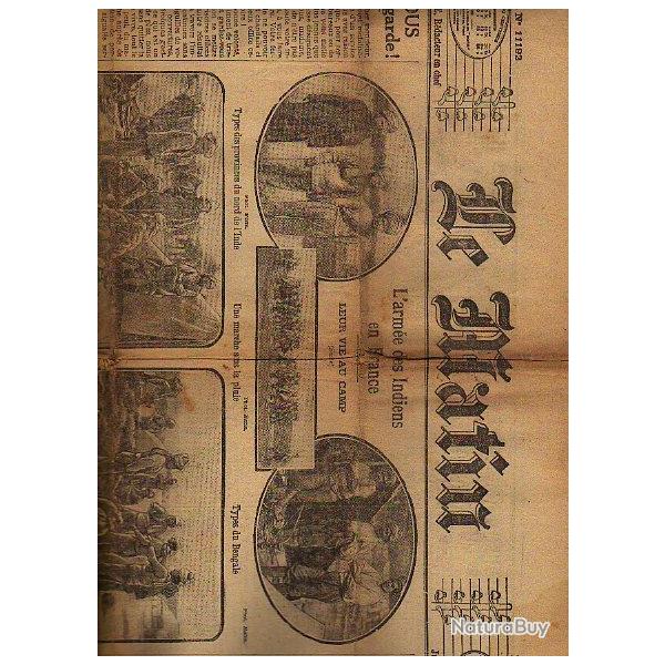 LOT DE 50 JOURNAUX LE MATIN de 1914 � 1916 authentiques et non retirage de librairie !.