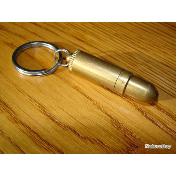 BEAU BRIQUET EN LAITON + ANNEAU - FORME de BALLE - FONCTIONNE A ESSENCE- STYLE ARTISANAT DE TRANCHEE