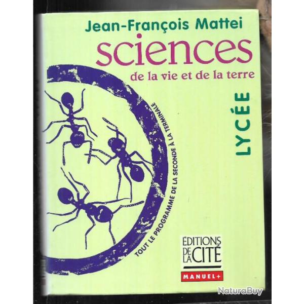 sciences et vie de la terre de jean fran�ois mattei lyc�e manuel +