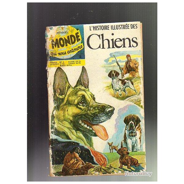 le monde qui nous entoure. l'histoire illustre des chiens . bandes dessines . dessins . 1960