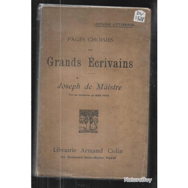 pages choisies des grands �crivains joseph de maistre