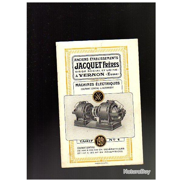 Vernon eure. plaquette sur machines �lectriques.1921..