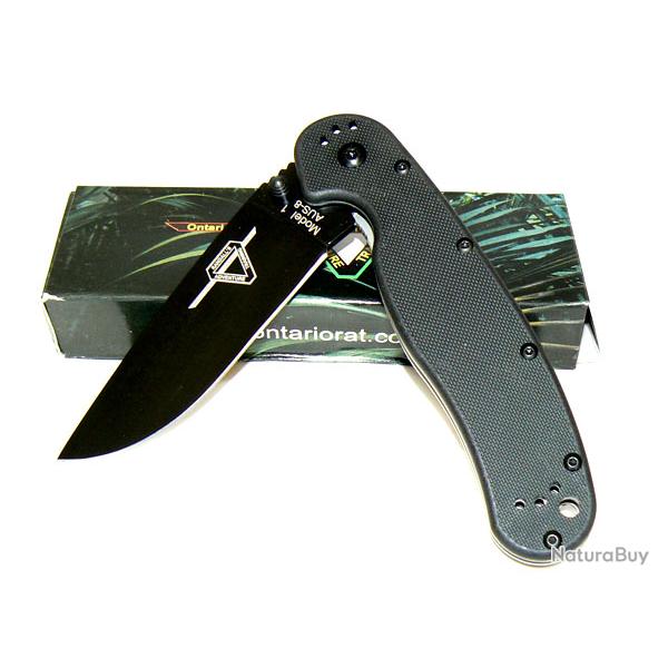 Couteau ONTARIO ON8847 RAT1 Serrated AUS-8 Ontario RAT 1 Linerlock RANDALL'S ADVENTURE