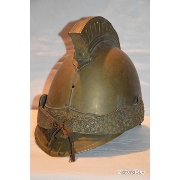CASQUE SAPEURS POMPIERS "PETIT CAMPAGNARD"-BELLE EPOQUE 1870/1900