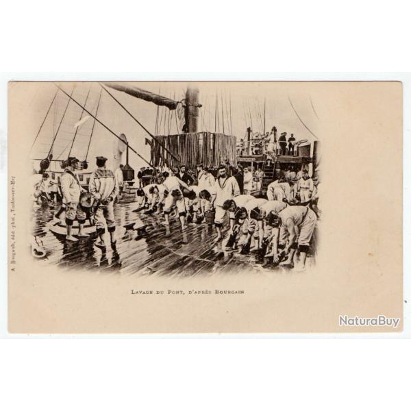 CPA - La vie du Marin - La Lavage du Pont d'Apr�s Bourgain  N�1220