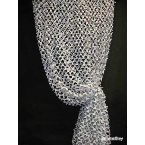 Rideau filet camouflage blanc