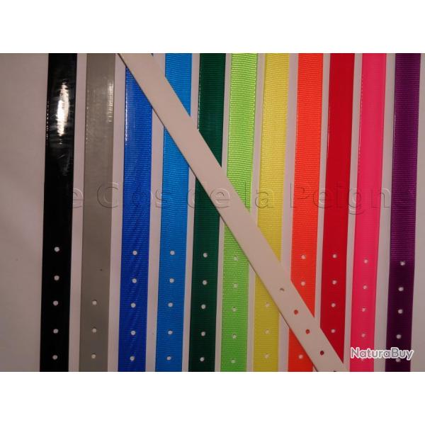 collier fluo NEUTRE tpu us  biothane 25 mm pour chien garmin dc 40 dc50 TT15 T5