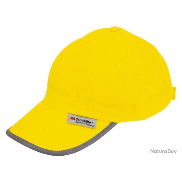 Casquette fluo jaune avec bordures reflechissantes