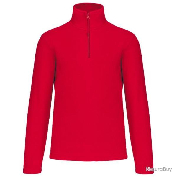 Micropolaire col zipp� rouge - KARIBAN