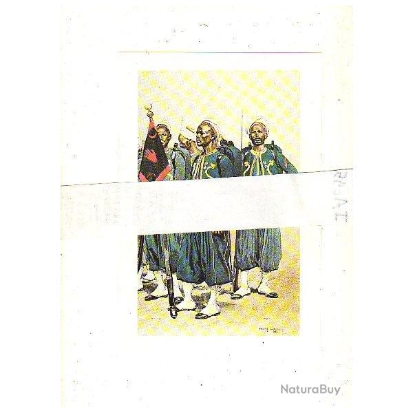 gravure moderne tirailleurs indignes en grande tenue